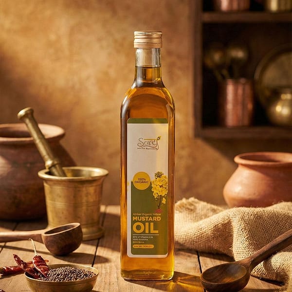 Buy Organic Mustard Oil made from Cold pressed technology and farm grown mustard